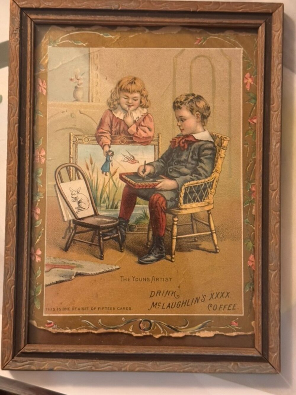 Antique Victorian Trade Card Advertising Piece – "The Young Artist"